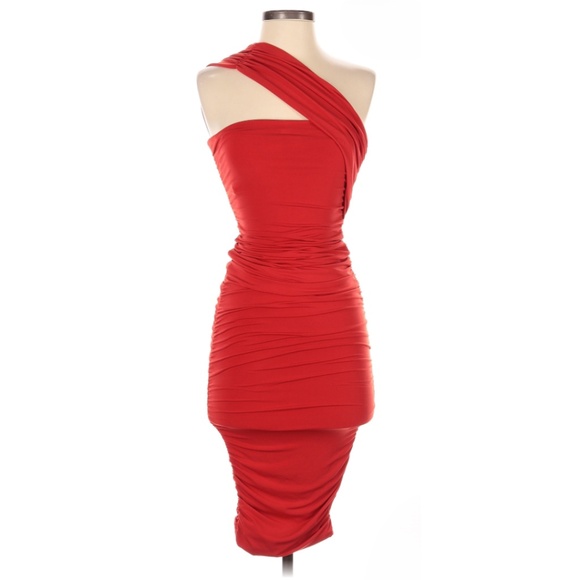 Nookie Red Ruched Cocktail Dress - NWT
